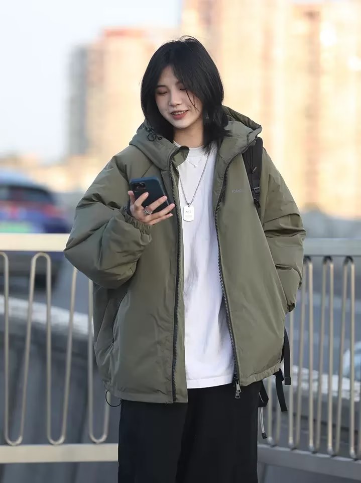 冬季防水衝鋒棉服女保暖麵包服運動夾克休閒復古潮牌連帽外套