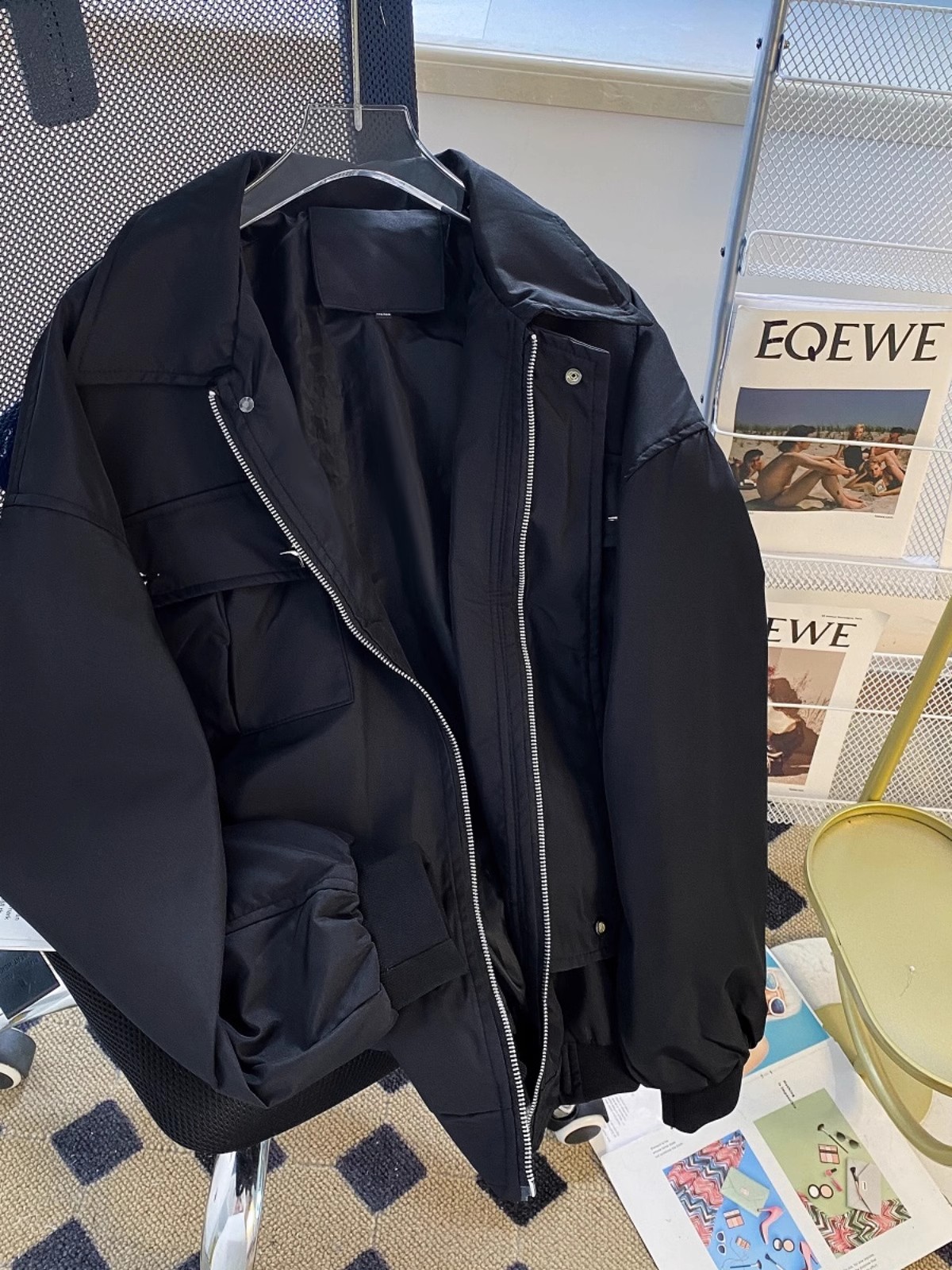 美式復古潮牌翻領工裝飛行員夾克男女高街寬鬆休閒棒球服外套春秋