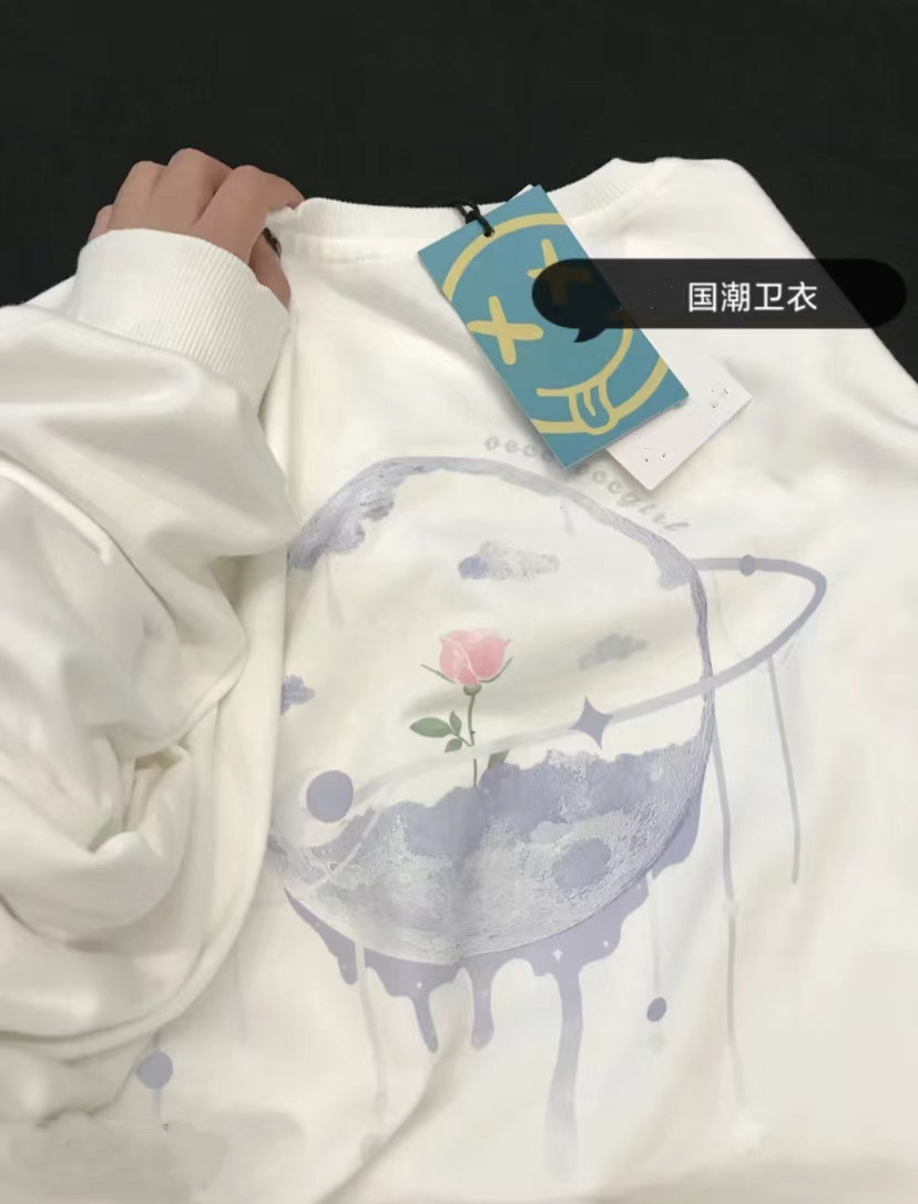 2023年新款寬鬆休閒女裝 加絨250g / 大衛衣圓領秋冬款衛衣女加絨