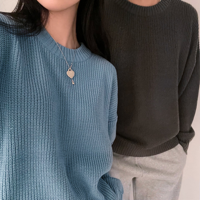 實拍保護 大碼秋冬慵懶毛衣情侶韓版圓領套頭寬鬆厚針織上衣