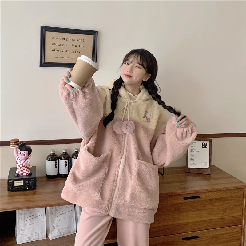 2023新款休閒羊羔毛絨外套女裝棒球服寬鬆型秋冬季潮加絨加厚衛衣