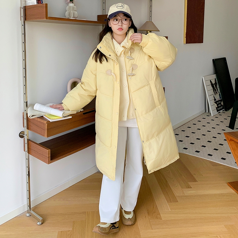 奶香牛角包牛角扣長短款羽絨棉服女冬小個子麵包外套