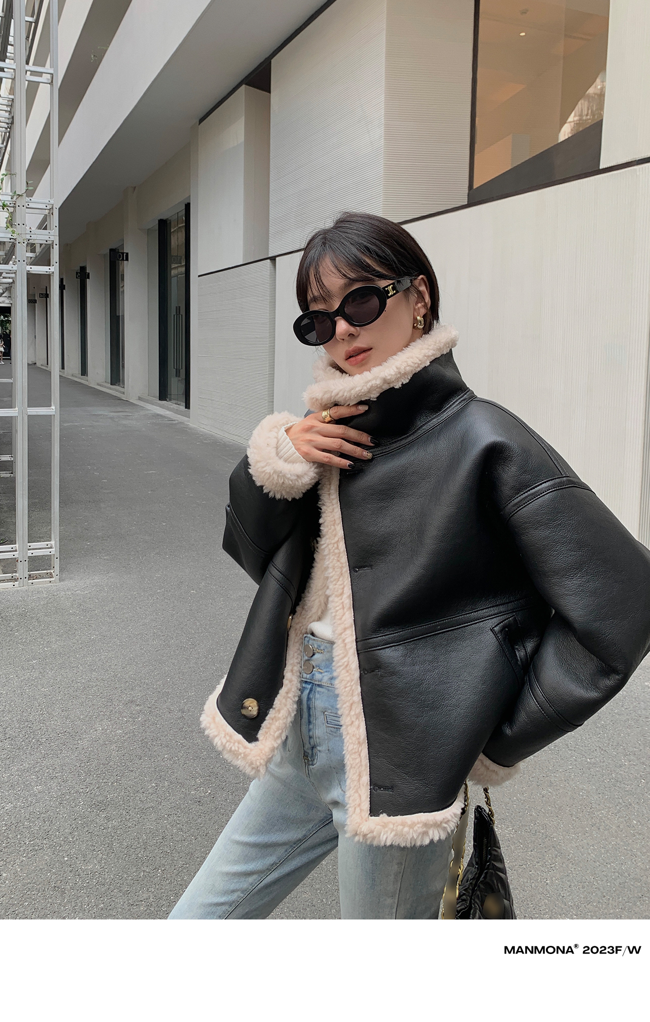 2023 New Reversible Sheepshear Fur All-in-One Jacket Women's Short Fur Coat