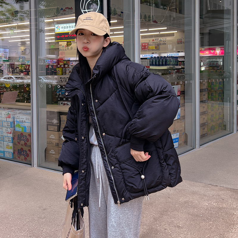 實拍2023年冬季羽絨棉服女韓系ins棉衣短款棉襖加厚麵包服外套潮