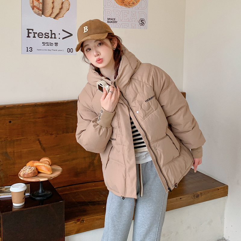 實拍大碼女裝2023秋冬新款胖mm短款秋冬加厚保暖防寒羽絨棉服簡約