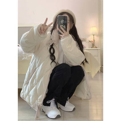 實拍冬季新款美式學生韓系棉服女棉衣菱格棉襖外套oversize潮