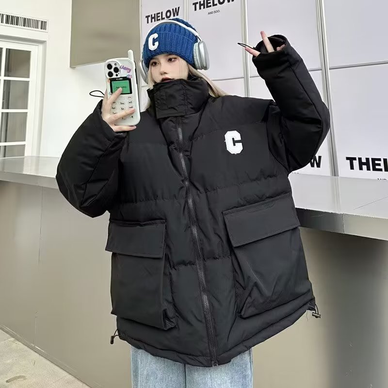 冬季新款oversize復古高級感寬鬆加厚保暖棉衣男女美式工裝棉服潮