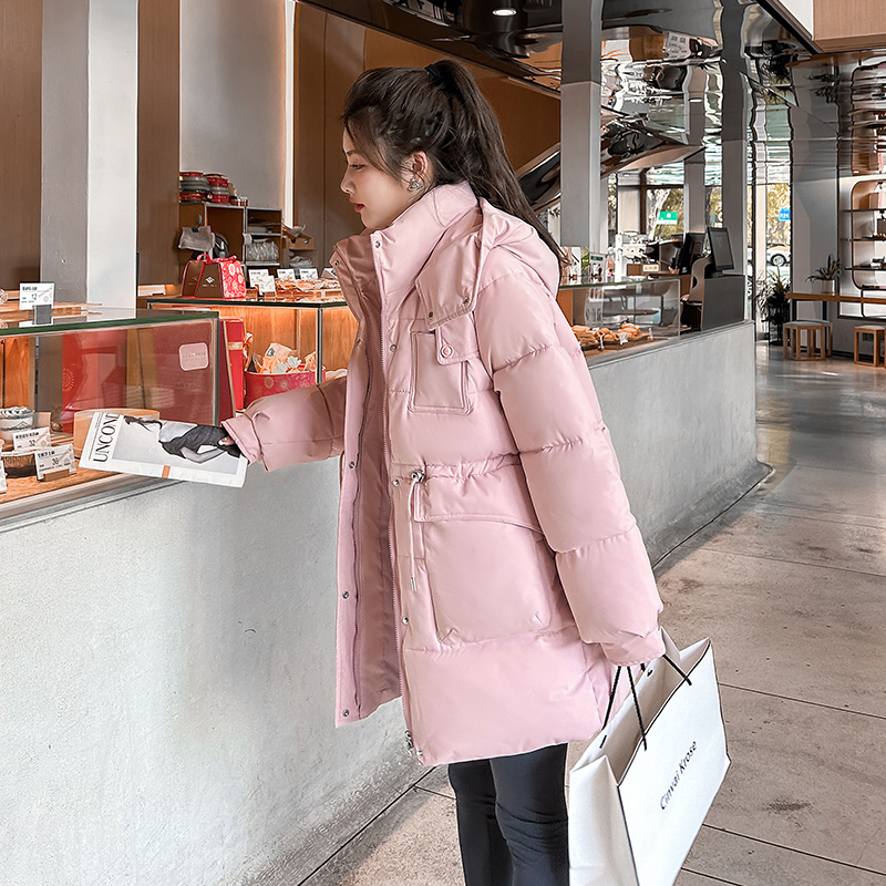 實拍中長款羽絨棉外套女秋冬季2023新款韓版顯瘦大碼棉衣棉襖洋氣