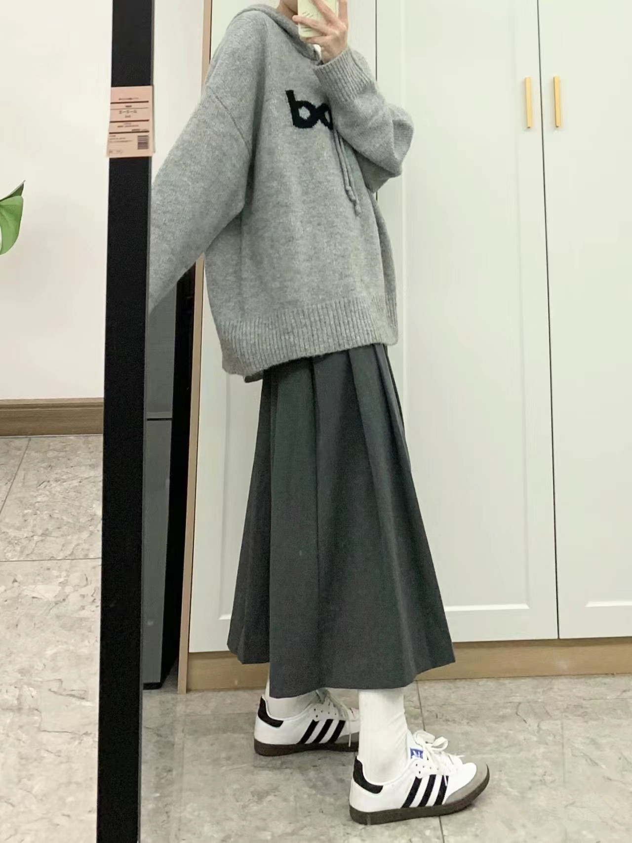 茶系穿搭一整套秋裝女新款套頭帽子衫鹽系氣質輕熟御姐半身裙套裝