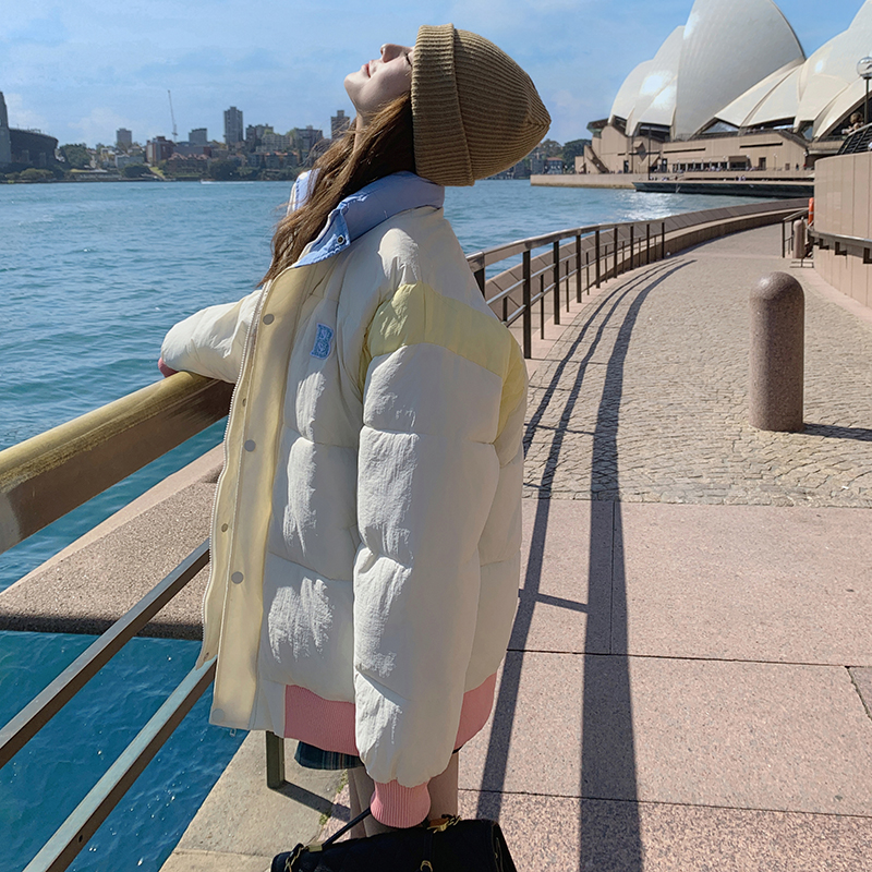 實拍棉服女外套韓版短款麵包服小個子大碼港風寬鬆羽絨服學生胖MM