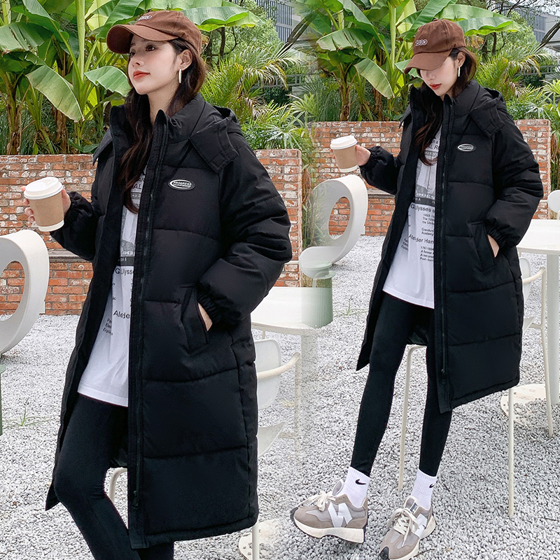 實拍2023新款羽絨棉服女棉衣中長款韓版寬鬆ins港風棉襖加厚外套