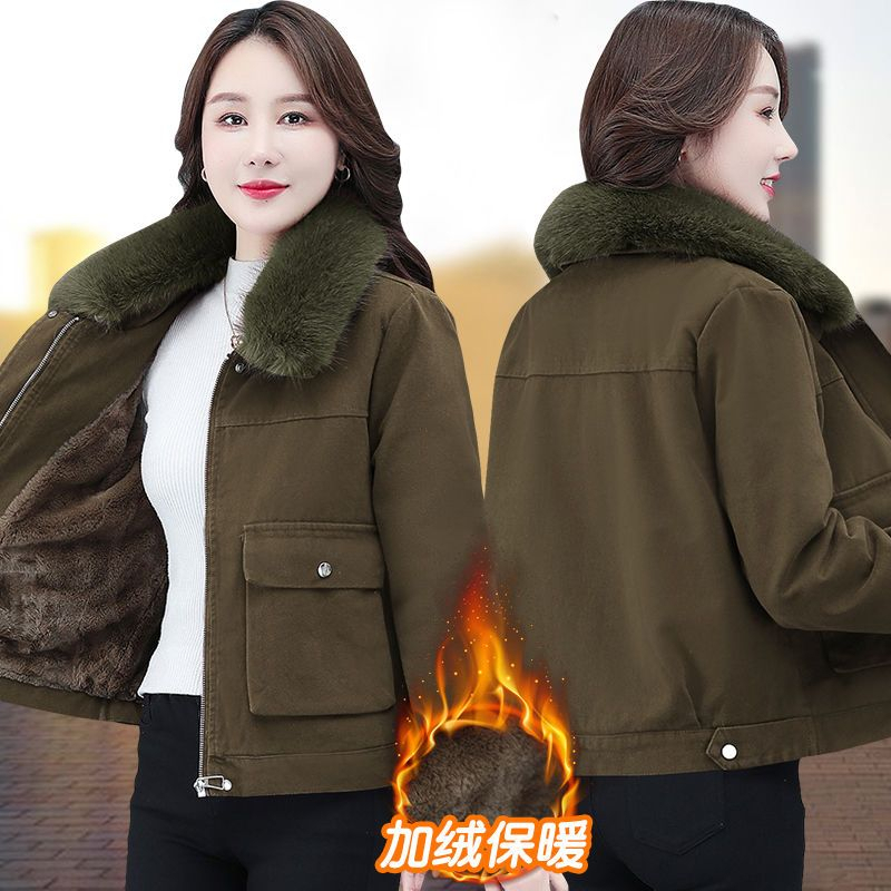 小個子減齡短款派克服外套女2023年新款棉衣棉服加絨加厚冬裝