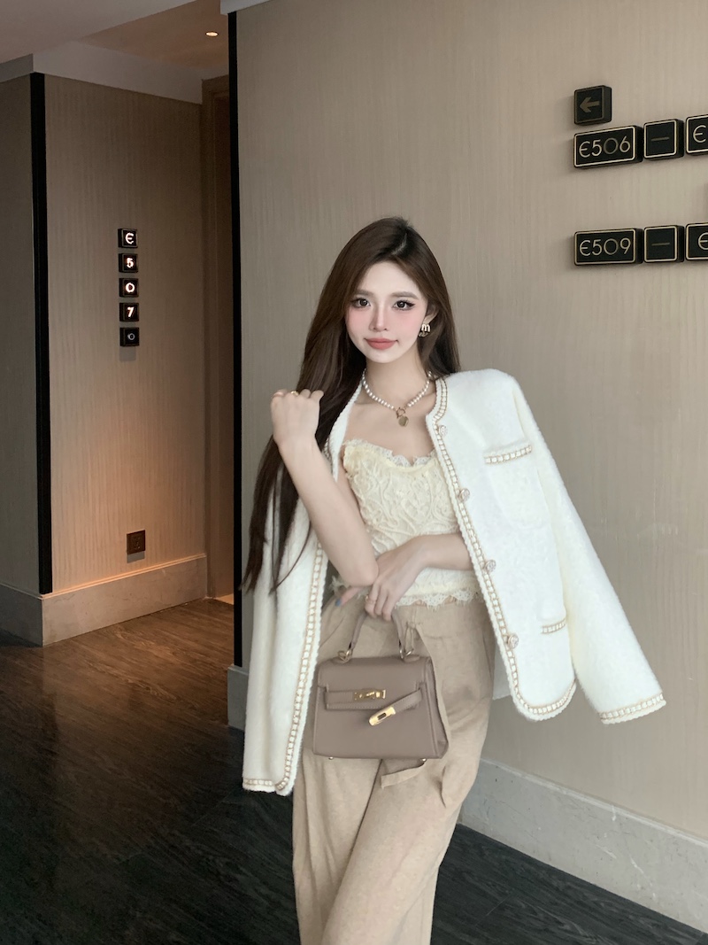 實拍 秋冬裝高級感水貂絨寬鬆氣質毛衣外套女短款小香風針織開衫