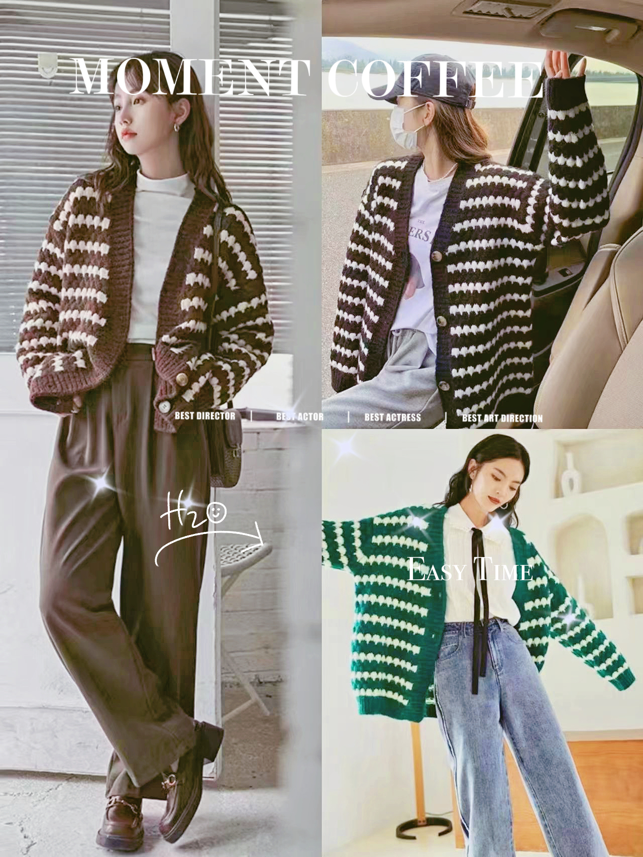 Japanese retro sweater coat cardigan women's autumn and winter new loose lazy style early autumn sweater outer wear