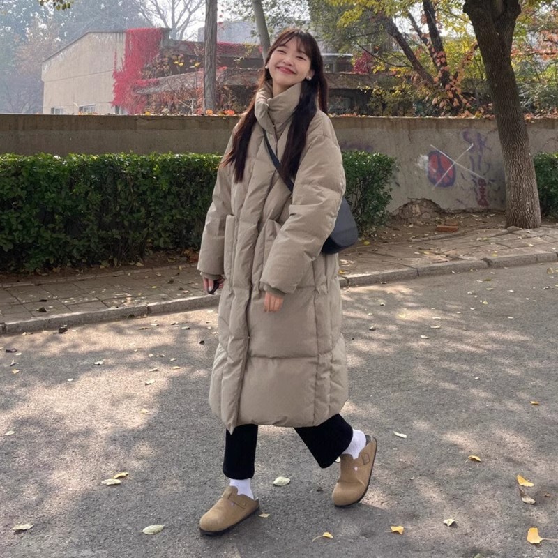 棉服女冬季外套棉襖棉衣2023新款加厚oversize長款麵包服冬裝