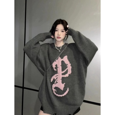 軟糯破洞潮牌毛衣女秋冬設計感小眾日系復古慵懶風加厚寬鬆針織