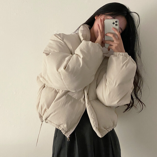 韓國chic冬季寬鬆手塞棉保暖棉服女慵懶百搭棉衣短外套女