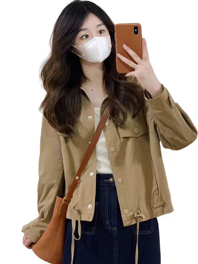 Slim-fitting light outdoor jacket for women 2023 new autumn loose small casual thin short jacket top