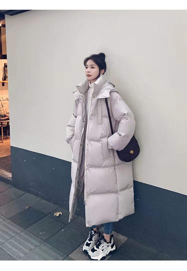 加厚棉服女韓版寬鬆長款過膝羽絨服麵包服2023新款冬季外套bf棉衣