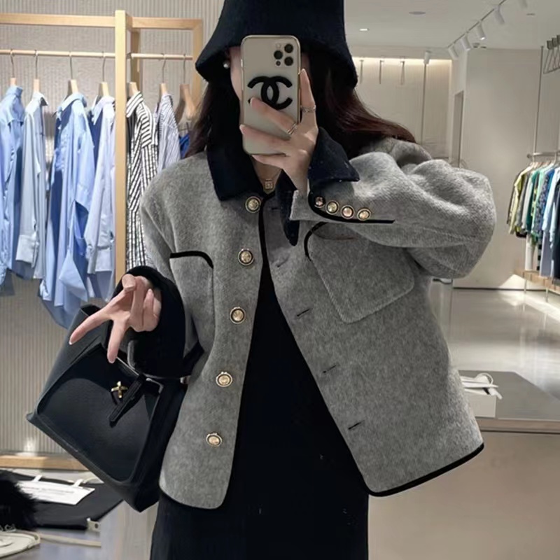 支持活動冬裝夾棉加厚小香風大碼遮肚子毛呢外套M-4XL200斤