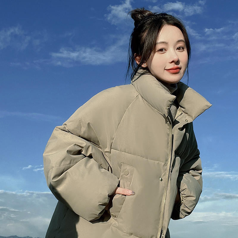實拍短款棉衣棉服女韓版寬鬆2023冬季加厚外套羽絨棉襖麵包服學生