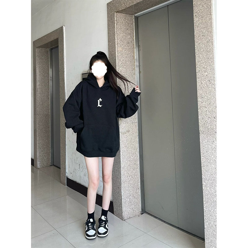 防棉華棉複合銀狐絨400克美式情侶連帽秋冬季衛衣寬鬆顯瘦慵懶