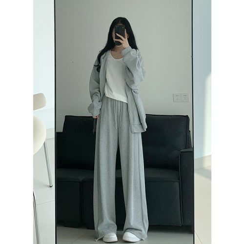 Women's Sport Pants for Short People, Autumn and Winter  New Casual Loose Straight Leg Wide Leg Pants Slimming Cuffed Joggers 