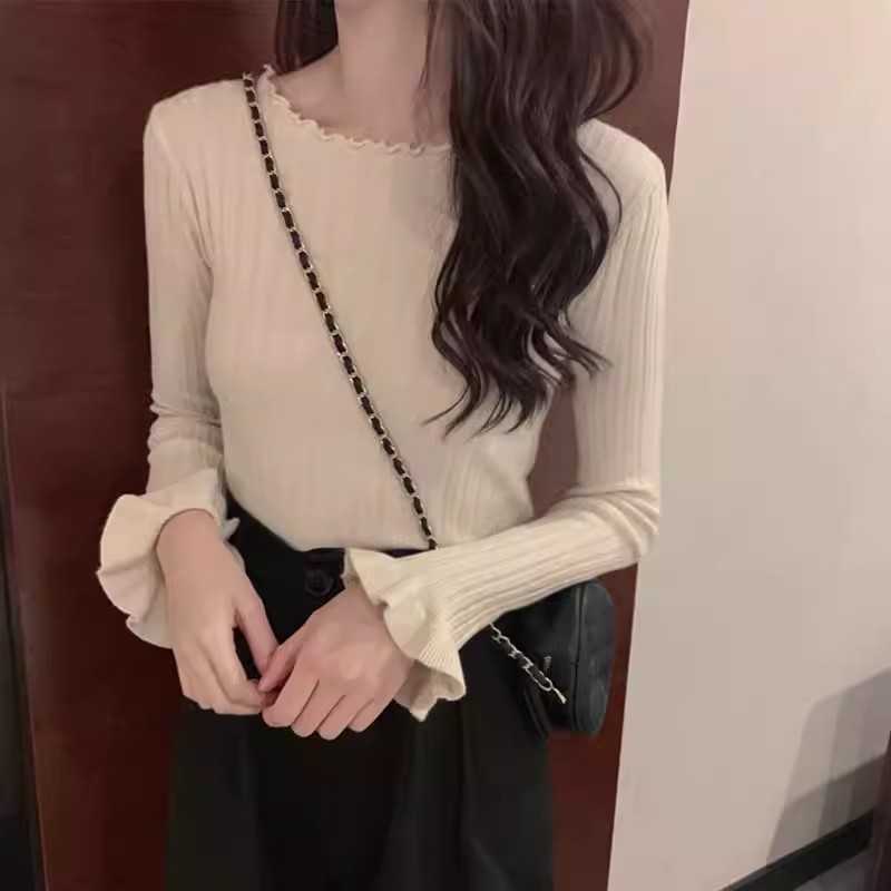 打底衫女內搭秋季百搭秋冬薄款2023韓版網紅ins超火緊身針織上衣