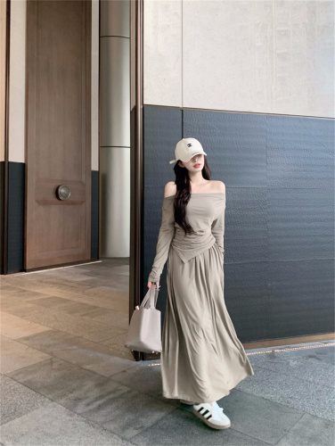 实拍 秋季新款韩版不规则气质小衫+高腰半身裙套装