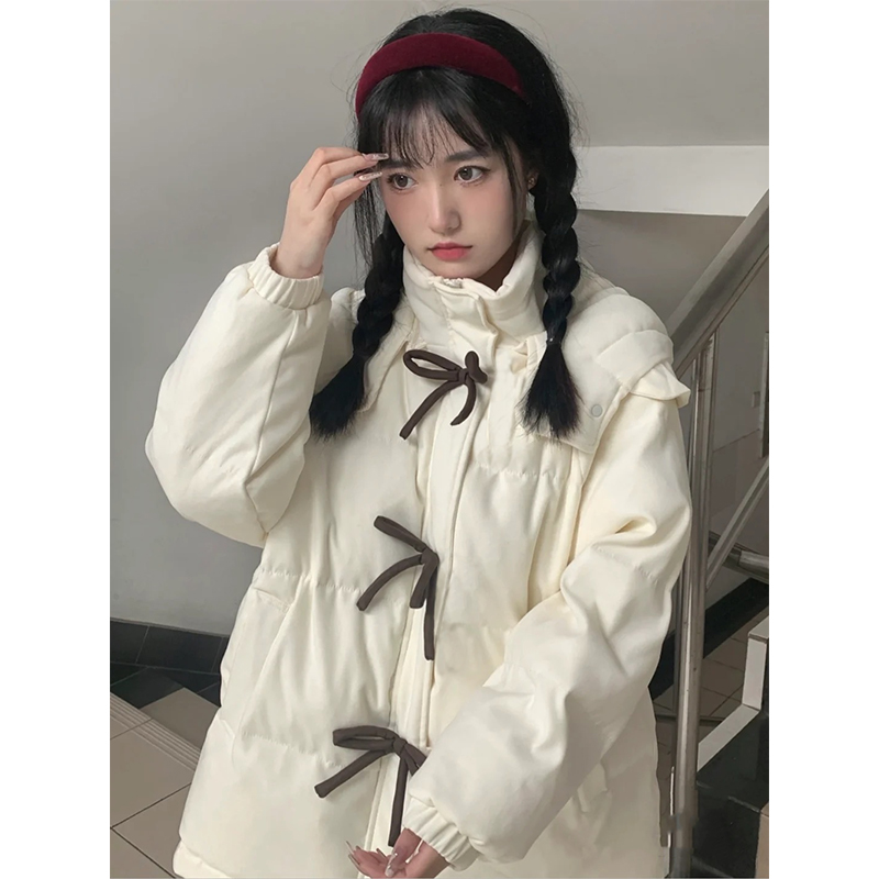 2023年新款冬季外套棉服女設計感小眾小個子加厚連帽棉衣韓版棉襖