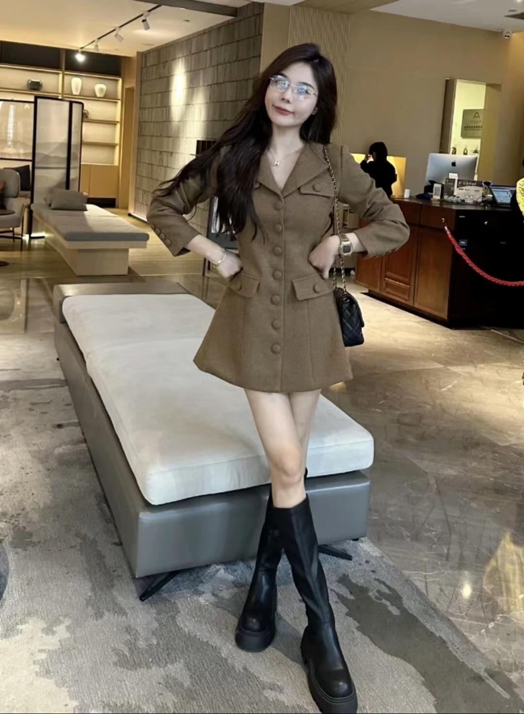 韓系小香風毛呢外套