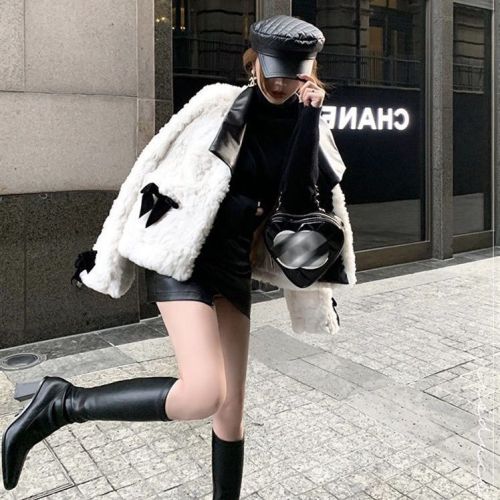 Xiaoxiangfeng imitation rabbit fur autumn and winter new lamb fur short coat with thick cotton, versatile, slimming and temperament for women
