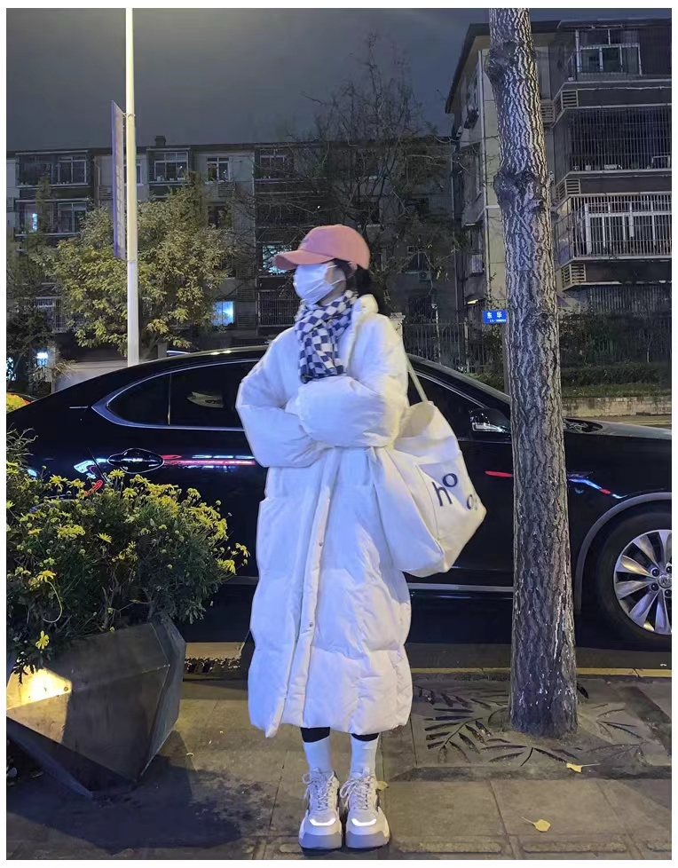 2023 new down jacket oversize women's winter new Korean version thickened loose long bf cotton jacket