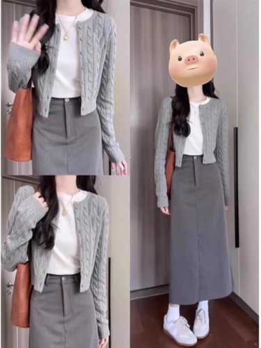 Academic Style Poppy Flower V-Neck Knit Soft and Fluffy Women's Short Cardigan  New Autumn Fashion Knit Sweater Coat