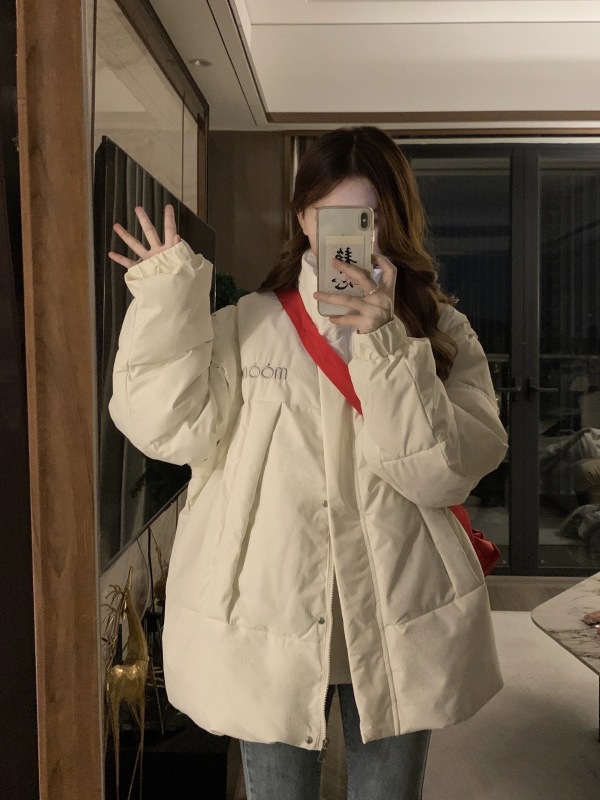2023年冬季新款微胖MM奶fufu羽絨棉服小個子麵包服加厚保暖外套潮