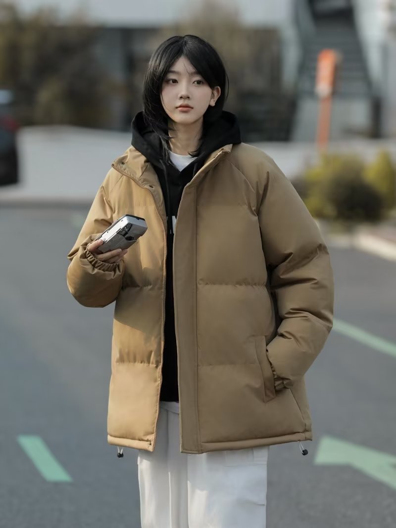 立領棉服女冬季2023新款港風寬鬆加厚麵包服潮牌潮流保暖棉衣外套