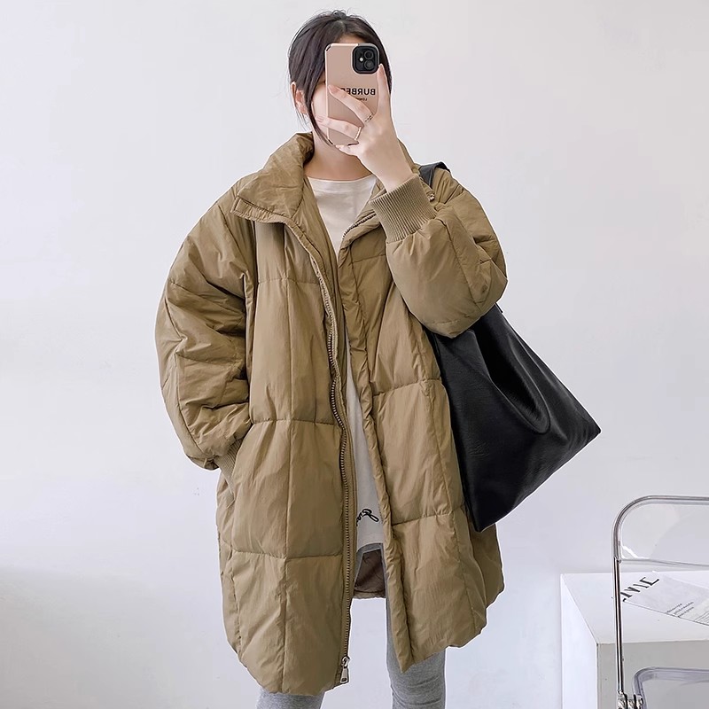 蝙蝠袖大碼裝胖MM羽絨服女2023年新款中長款寬鬆時尚大碼冬季外套