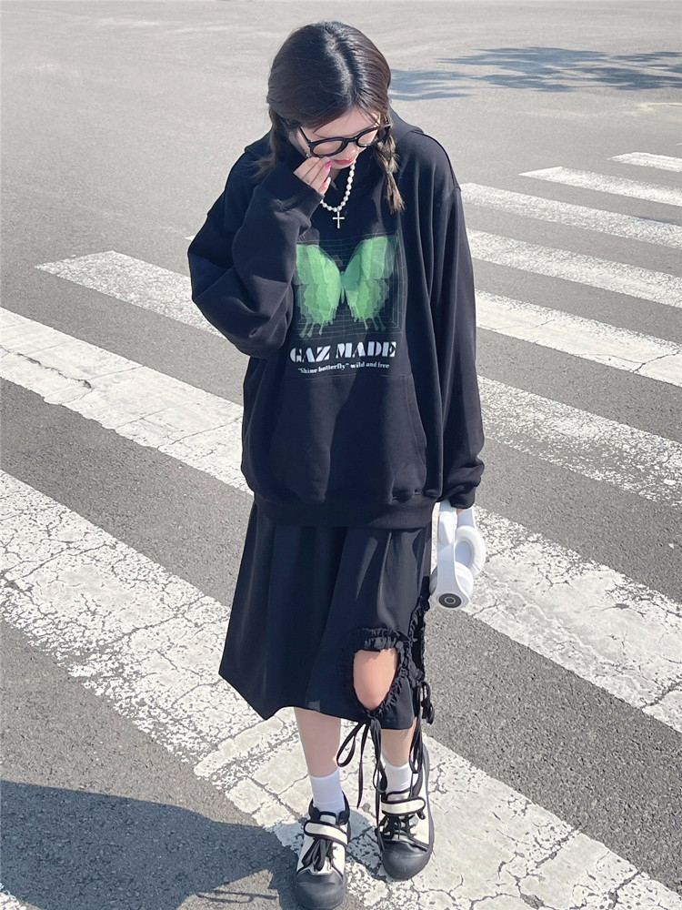 官圖  加絨250g / 大衛衣連帽秋冬款衛衣女加絨