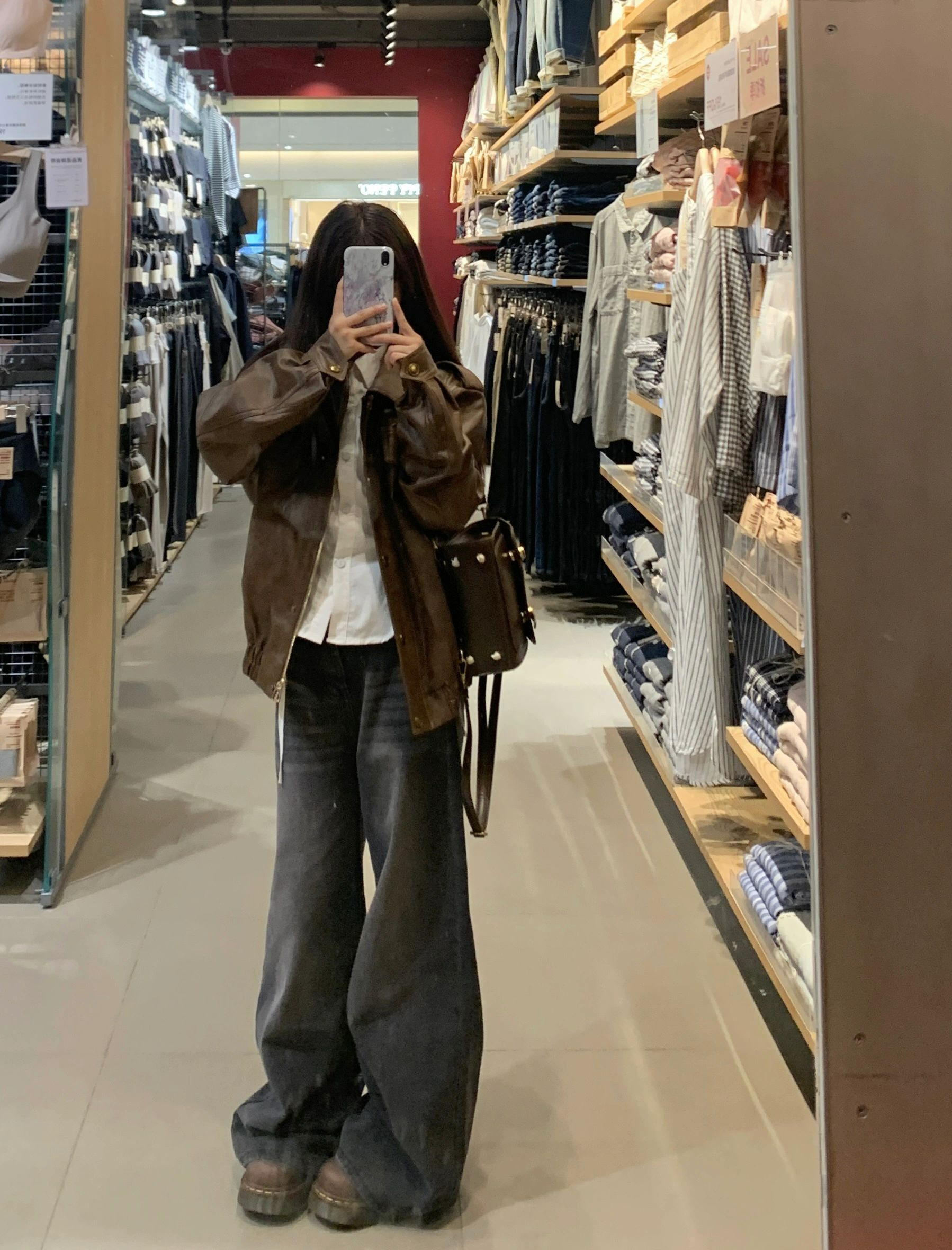 2023新款美式棕色棒球服長袖機車服復古hiphop高街pu皮衣外套女秋