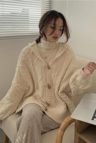 冬装新款大码女装小香慵懒风灰色针织开衫外套长款毛衣大板型