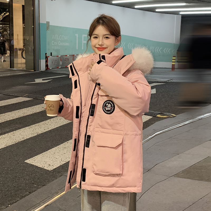 2023年新款工裝羽絨棉服女冬季加厚小個子外套情侶設計感棉