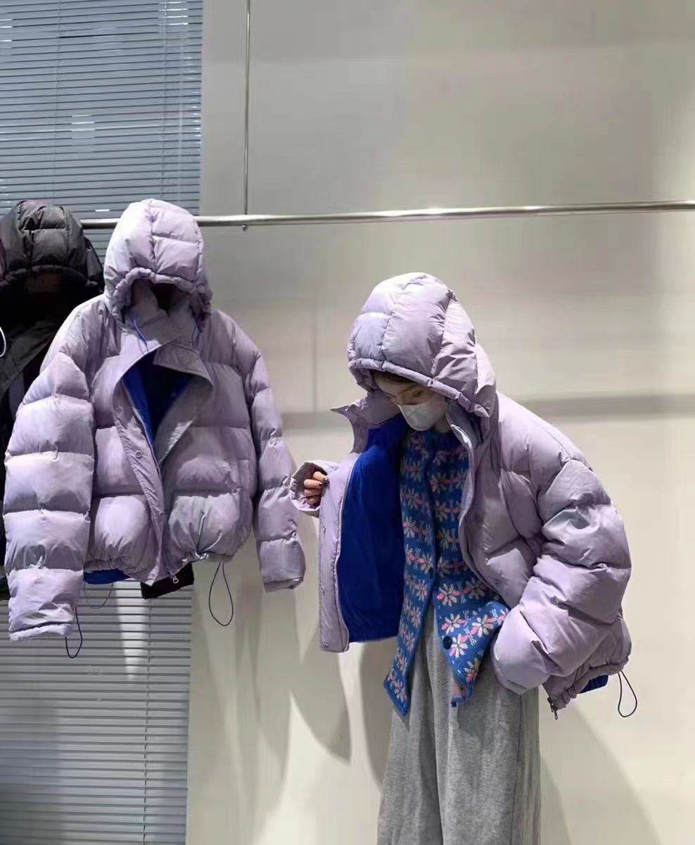 Official photo Korea Dongdaemun 2023 winter new hooded candy color down jacket women's short niche loose jacket