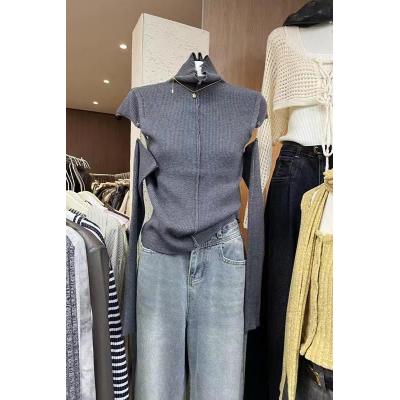 Autumn new half turtleneck solid color slim fit off-shoulder long-sleeved inner layered shirt women's cotton T-shirt top worn outside