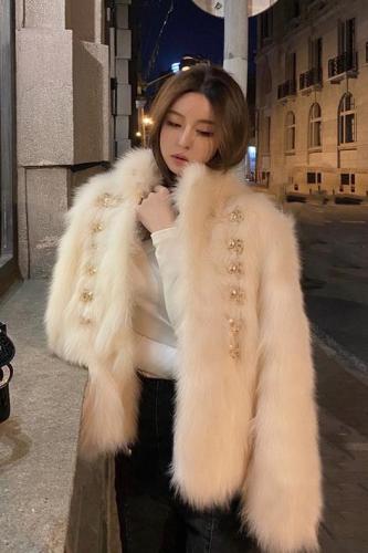  winter new style imitation fox fur women's short style small fragrance young style Korean fashion fur coat
