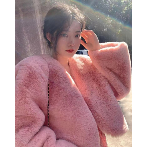 Korean Dongdaemun INS Internet celebrity short eco-friendly fur fur thickened elegant lady jacket
