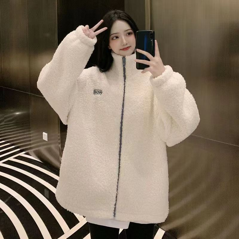 羊羔絨外套女潮ins秋冬新款韓版百搭學生加絨加厚保暖短款上衣女