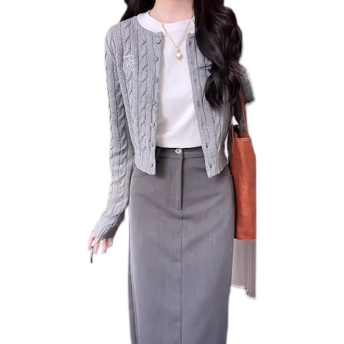 Academic Style Poppy Flower V-Neck Knit Soft and Fluffy Women's Short Cardigan  New Autumn Fashion Knit Sweater Coat