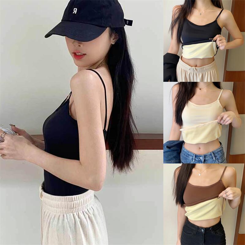 Price ~ Autumn and winter warm and versatile artifact plus velvet camisole with breast pads and no need to wear bra top for women
