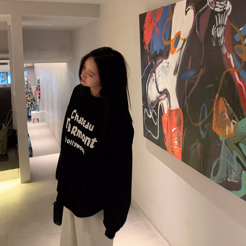 加絨250g / 大衛衣圓領秋冬款衛衣女加絨