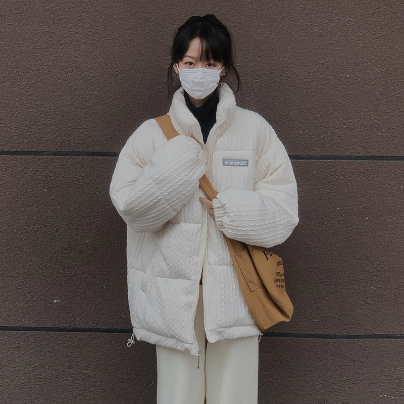 FKFT半糖主義同款冬季新款基礎百搭情侶裝保暖寬鬆ins棉服外套女